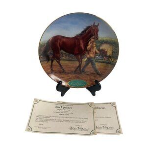 Danbury Mint BUCKPASSER Porcelain Collector Plate Thoroughbred Race Horse 1997
